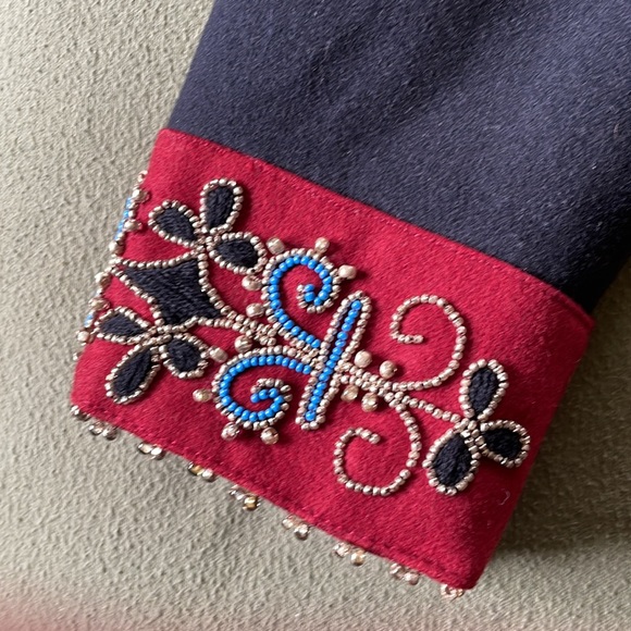 Beaded Military Style Riding Jacket Small - Picture 3 of 9